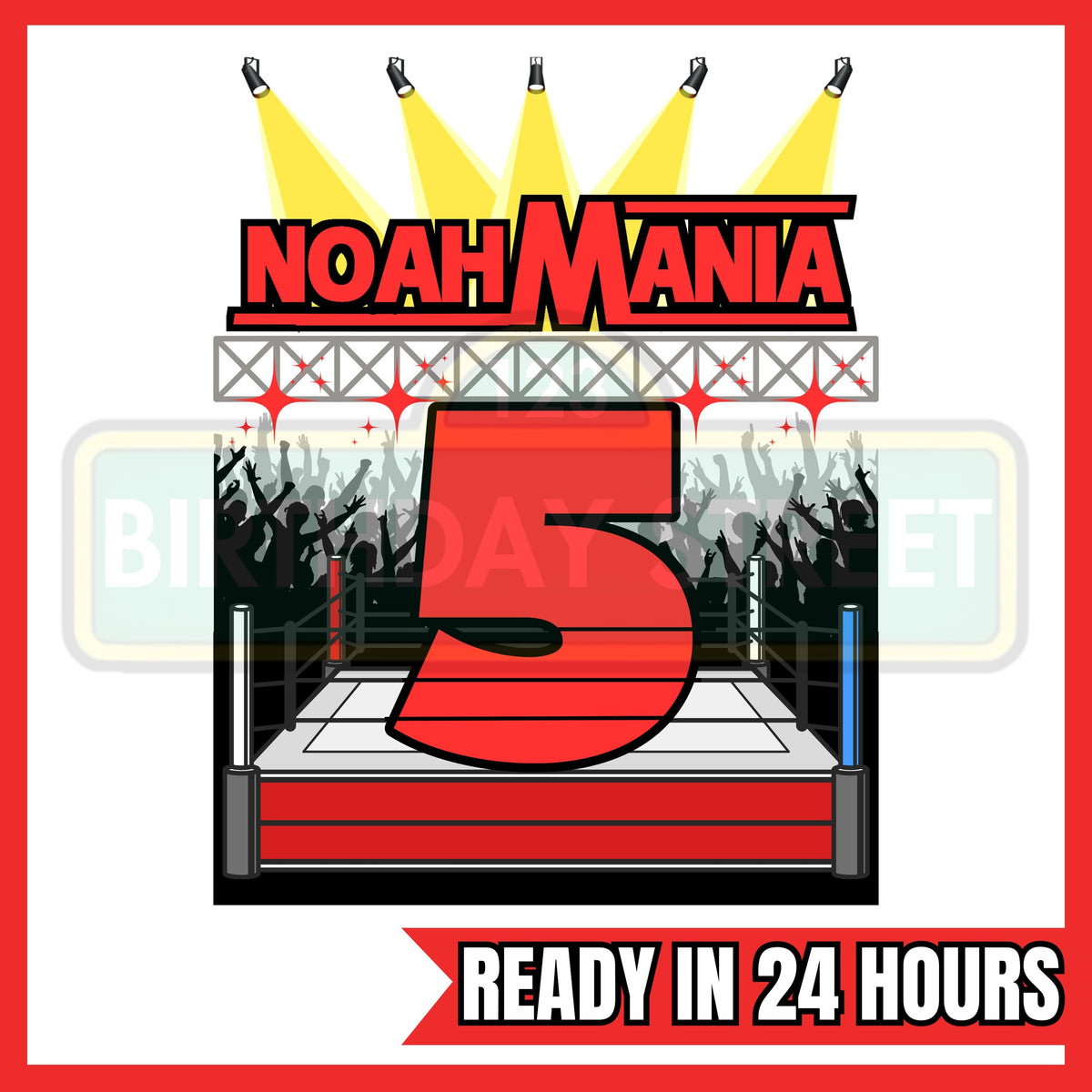 Custom Wrestling Birthday Design File