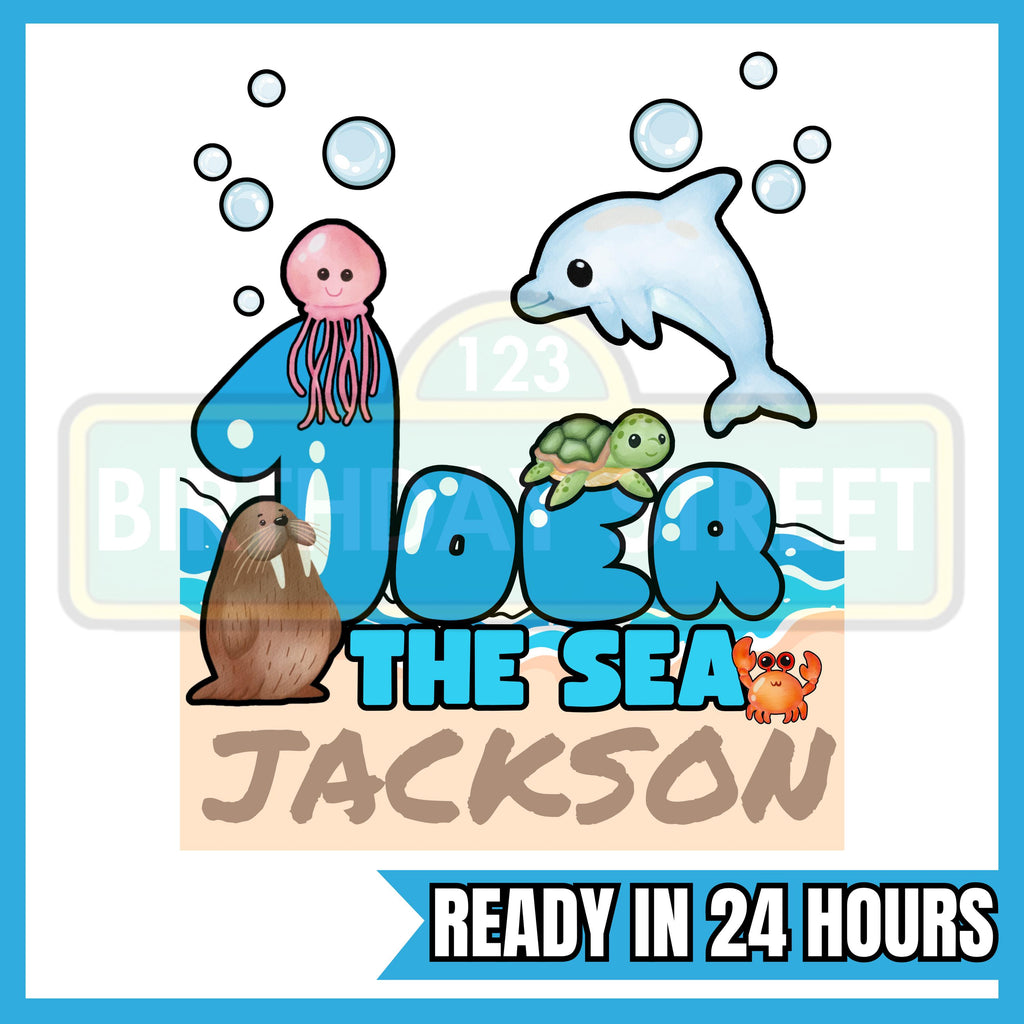 Custom Oneder the Sea Birthday File PNG - Under the Sea File - Custom Name & Age File - Ocean Birthday File - Marine Birthday File - Digital
