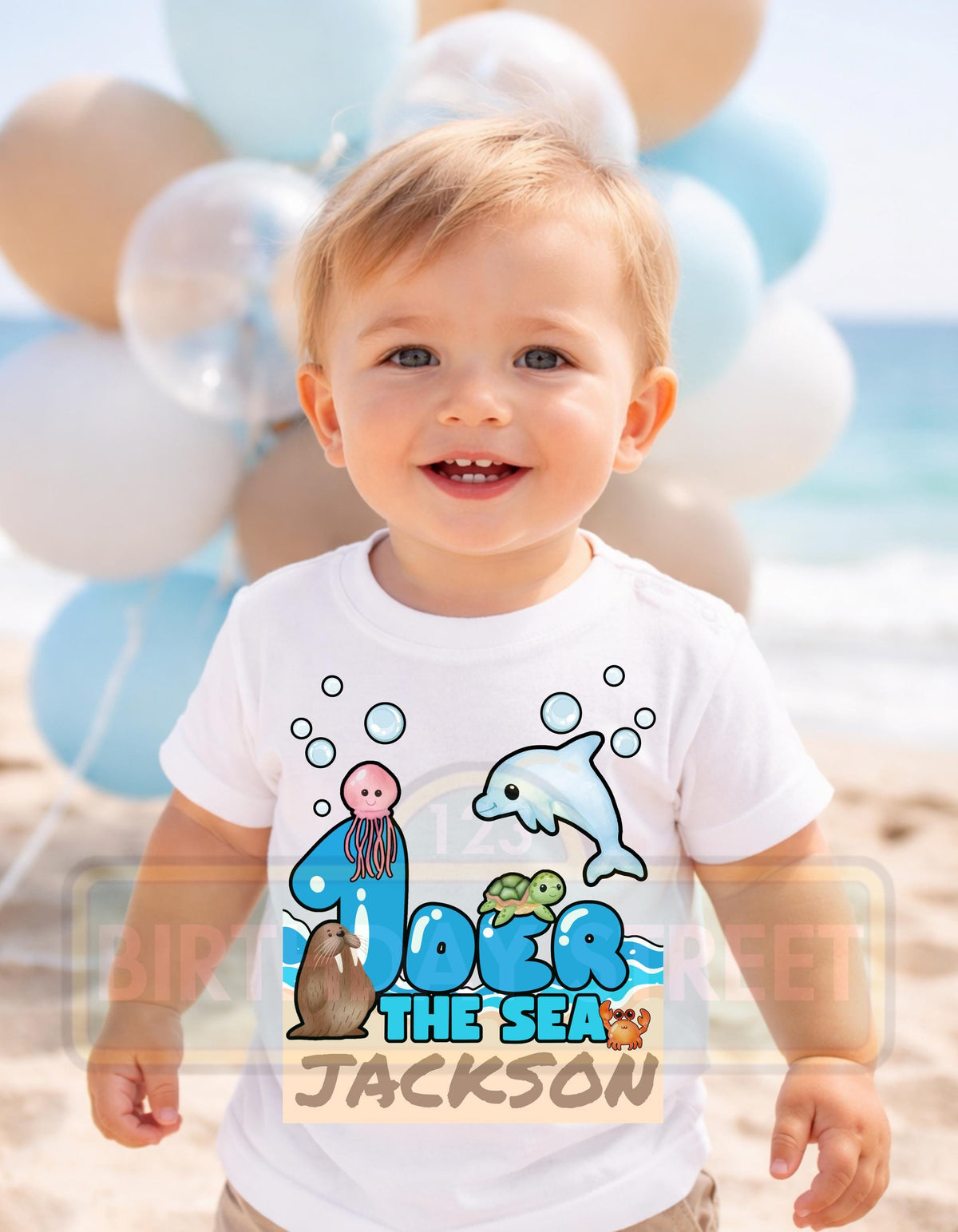 Custom Oneder the Sea Birthday File PNG - Under the Sea File - Custom Name & Age File - Ocean Birthday File - Marine Birthday File - Digital