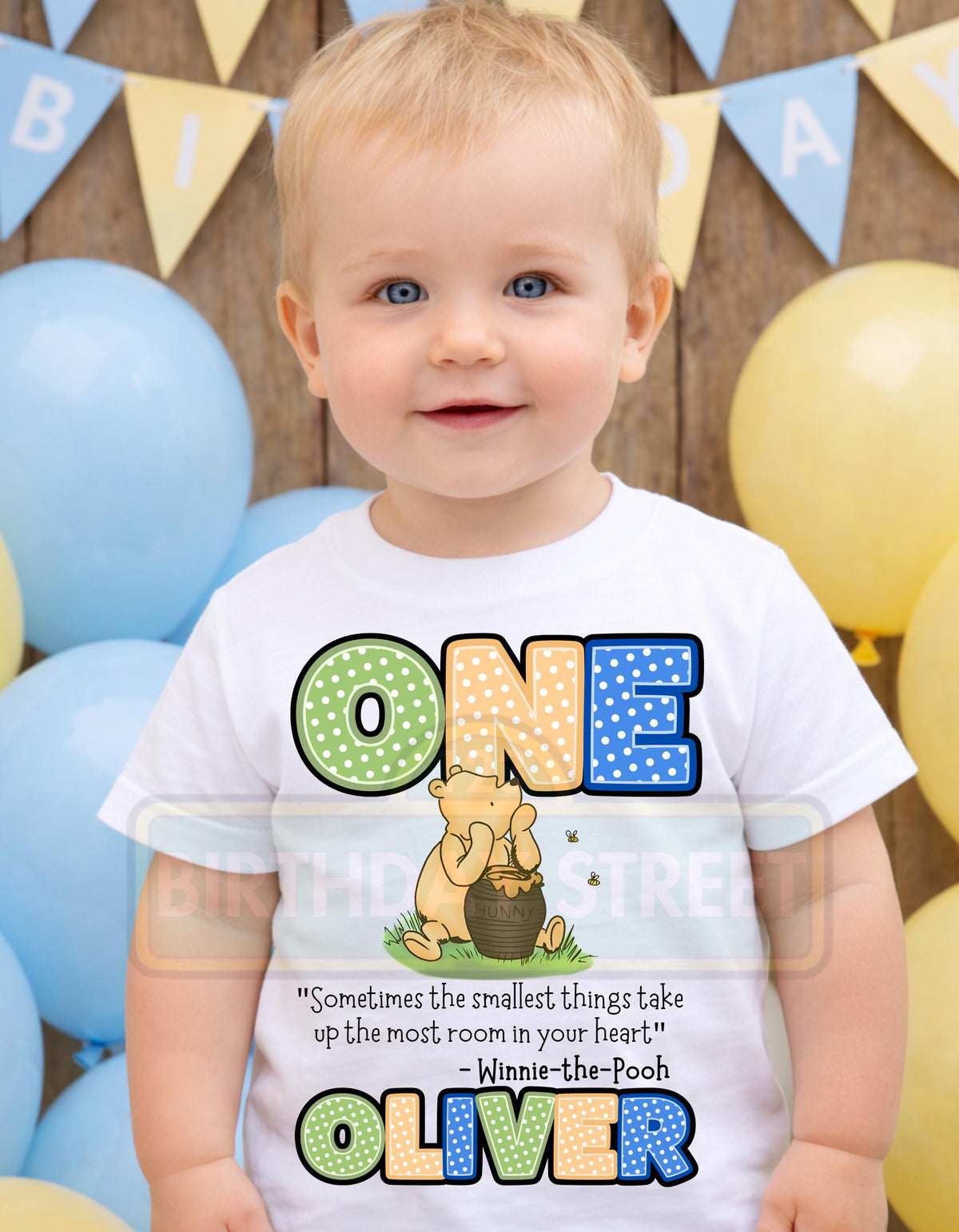 Custom Winnie-The-Pooh Digital File PNG - First Birthday File - 1st Birthday File - Custom Name File - Digital File