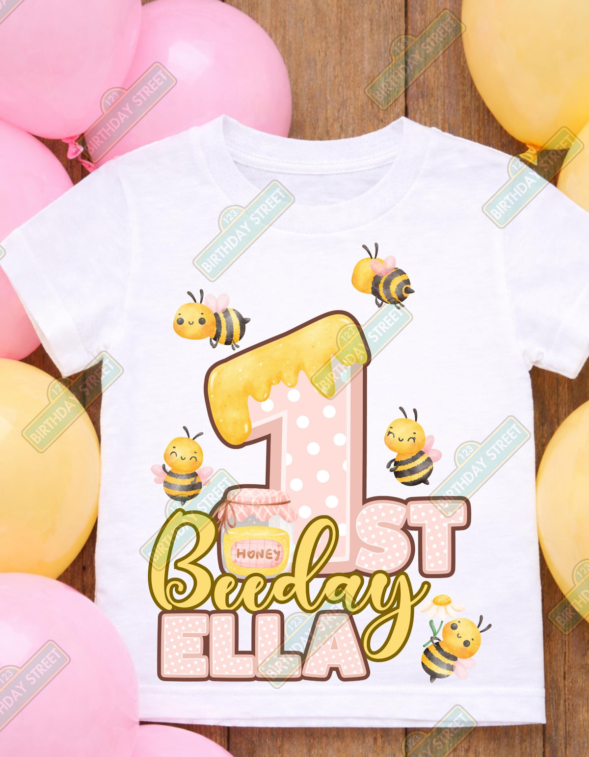Custom First Beeday Birthday Digital File PNG - 1st Birthday File - Bee Birthday File - Custom Name File - Digital File
