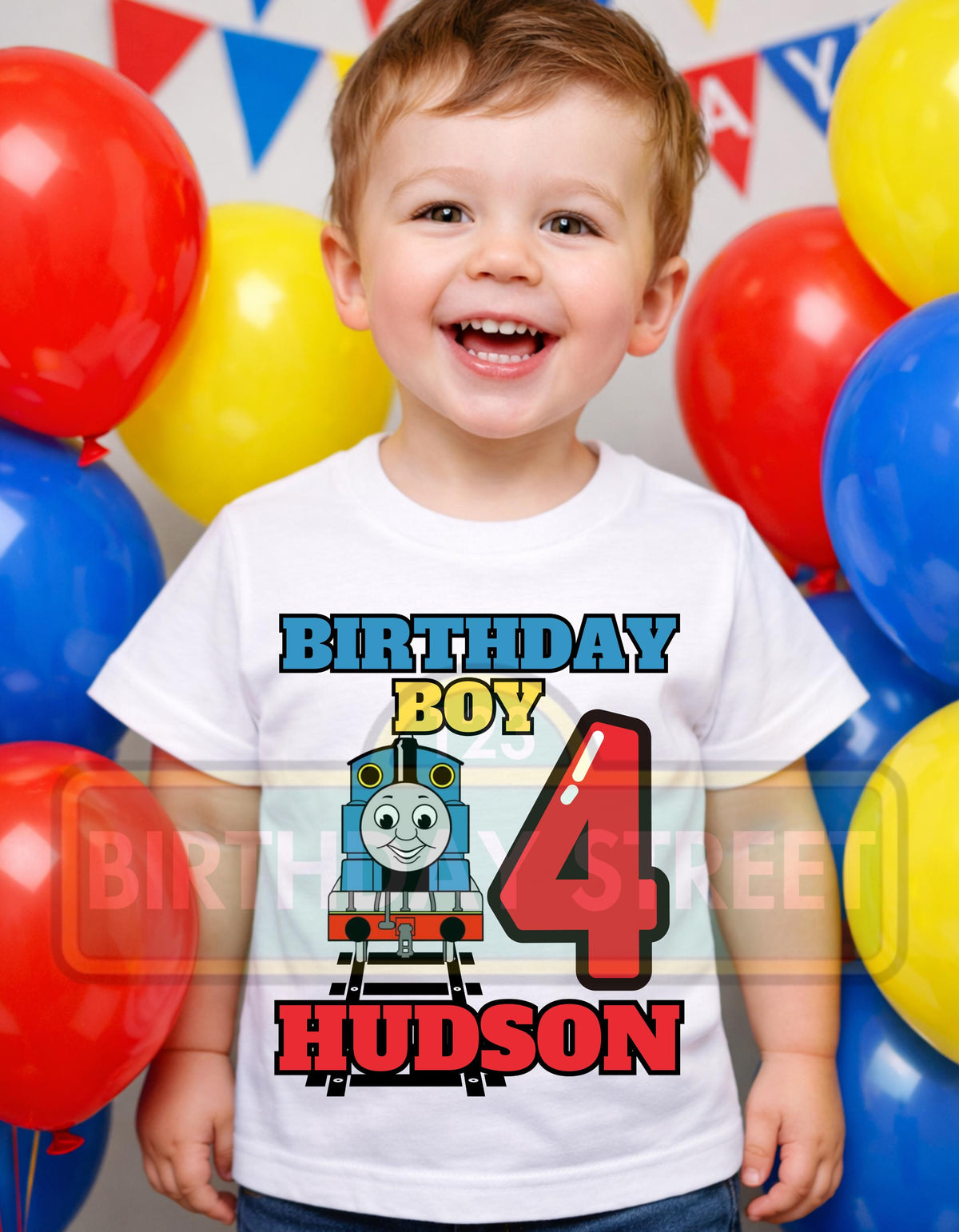 Custom Train Named Thomas Birthday Digital File PNG - Custom Train Birthday File - Custom Name and Age File - Digital File