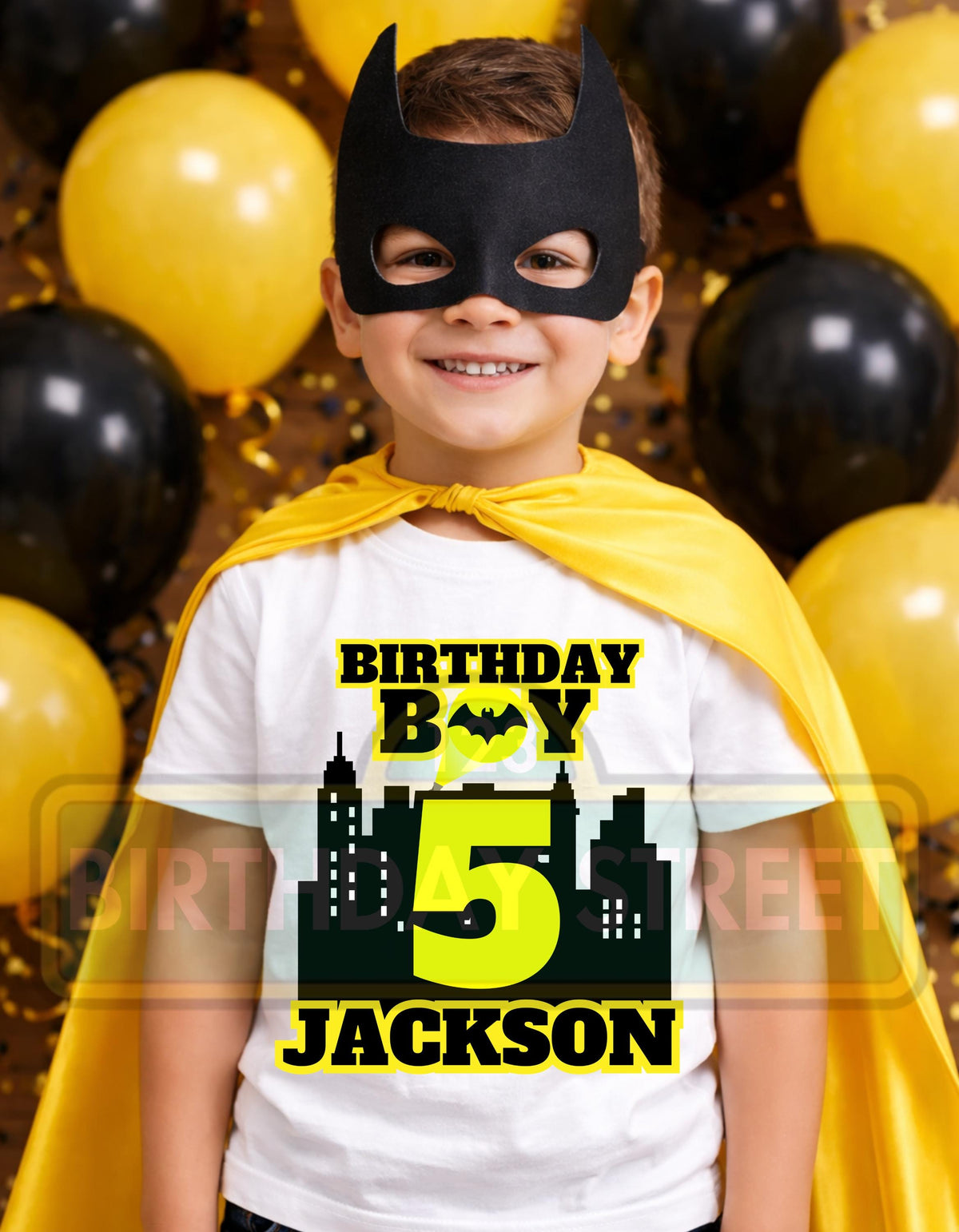 Custom Superhero Birthday Tee PNG File - Custom Superhero Shirt File - Custom Name and Age File - Digital