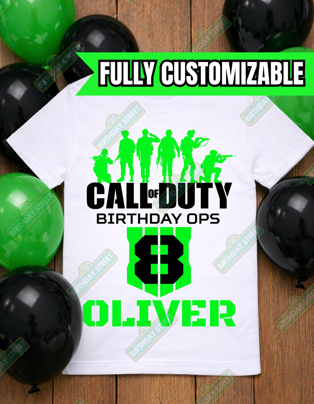 Custom Video Game Birthday Tee - Battle Royale Birthday Shirt - Custom Name & Age Birthday Shirt - Military Birthday Shirt - Army Shirt