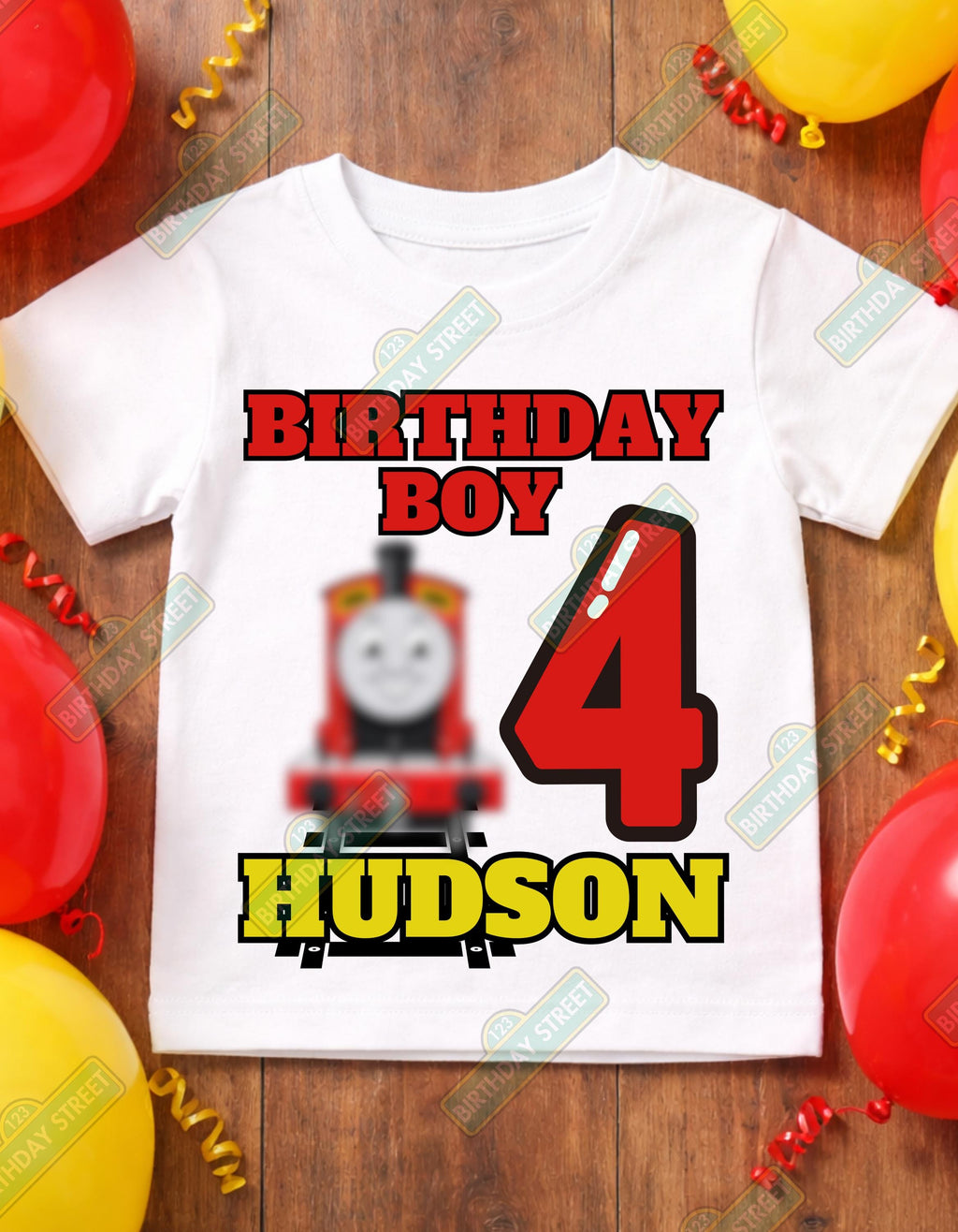 Custom Train Named Thomas Birthday Tee - Train Birthday Shirt - Custom Name & Age Birthday Shirt - Boy Birthday Shirt - 1st 2nd 3rd Birthday