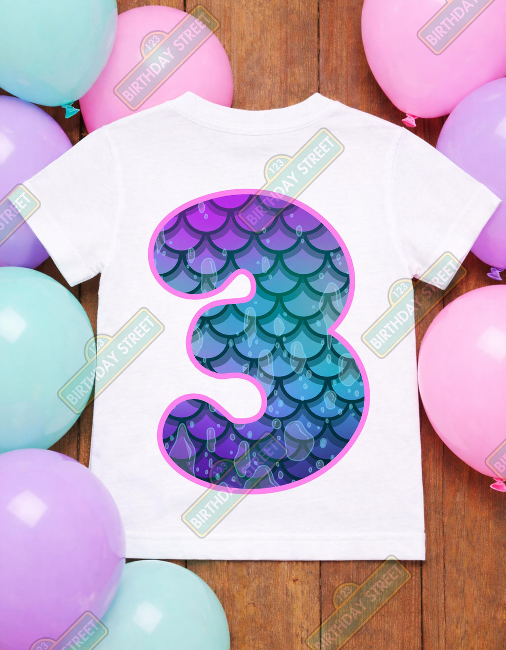 Mermaid Birthday Shirt – Custom Name & Age – Under the Sea Birthday Tee – Girls Mermaid Party Shirt – Personalized Mermaid Birthday Outfit
