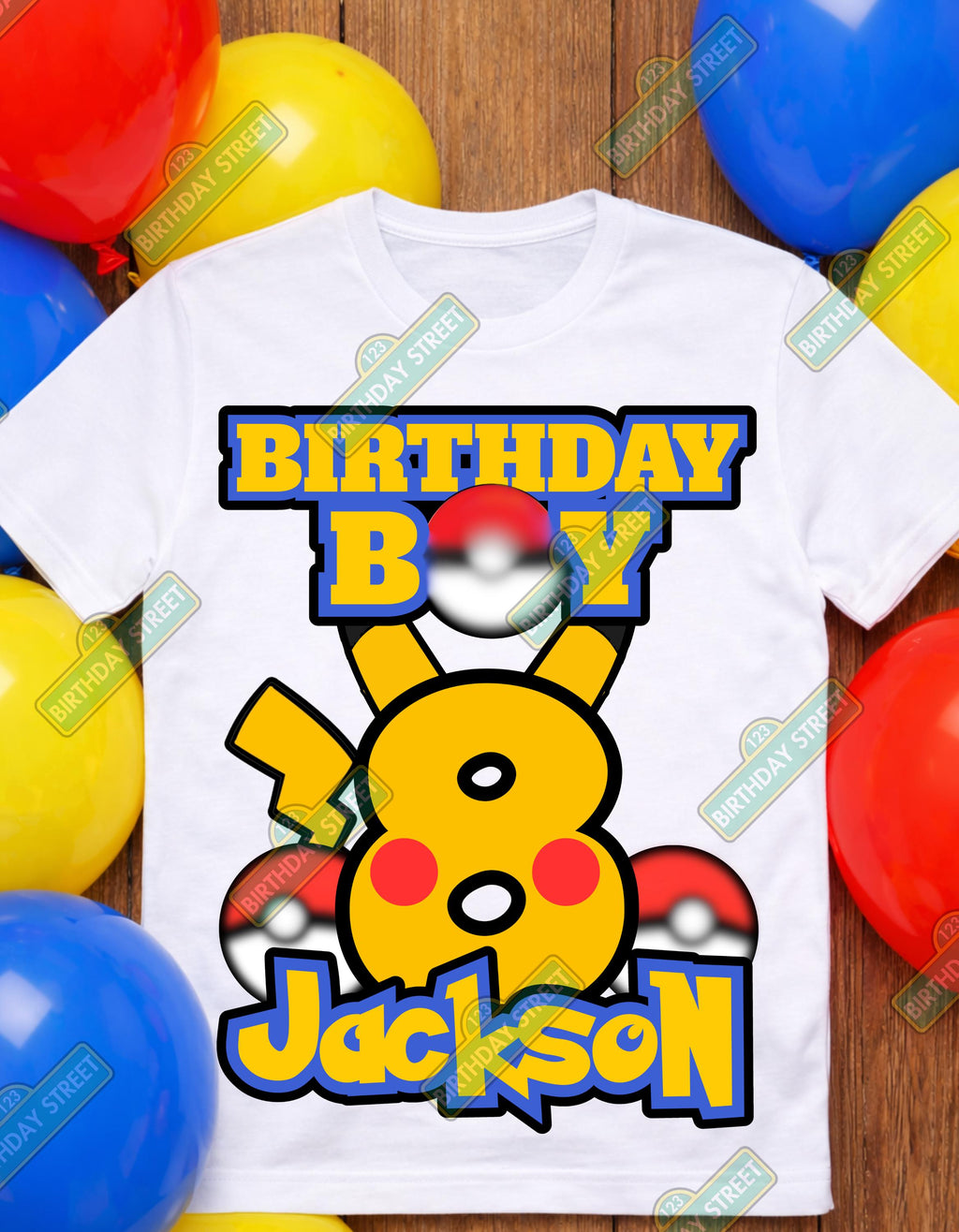 Custom Pocket Monster Birthday Tee - Custom Name & Age Birthday Shirt - Video Game Birthday Shirt - Card Game Birthday Shirt
