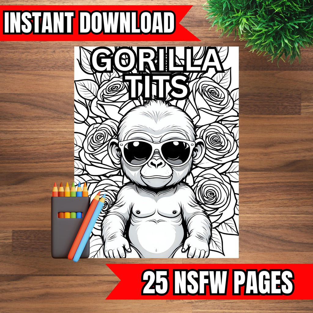 Swearing Coloring Book - Baby Animals Wearing Sunglasses with Swear Words - Print Your Own - 25 Pages