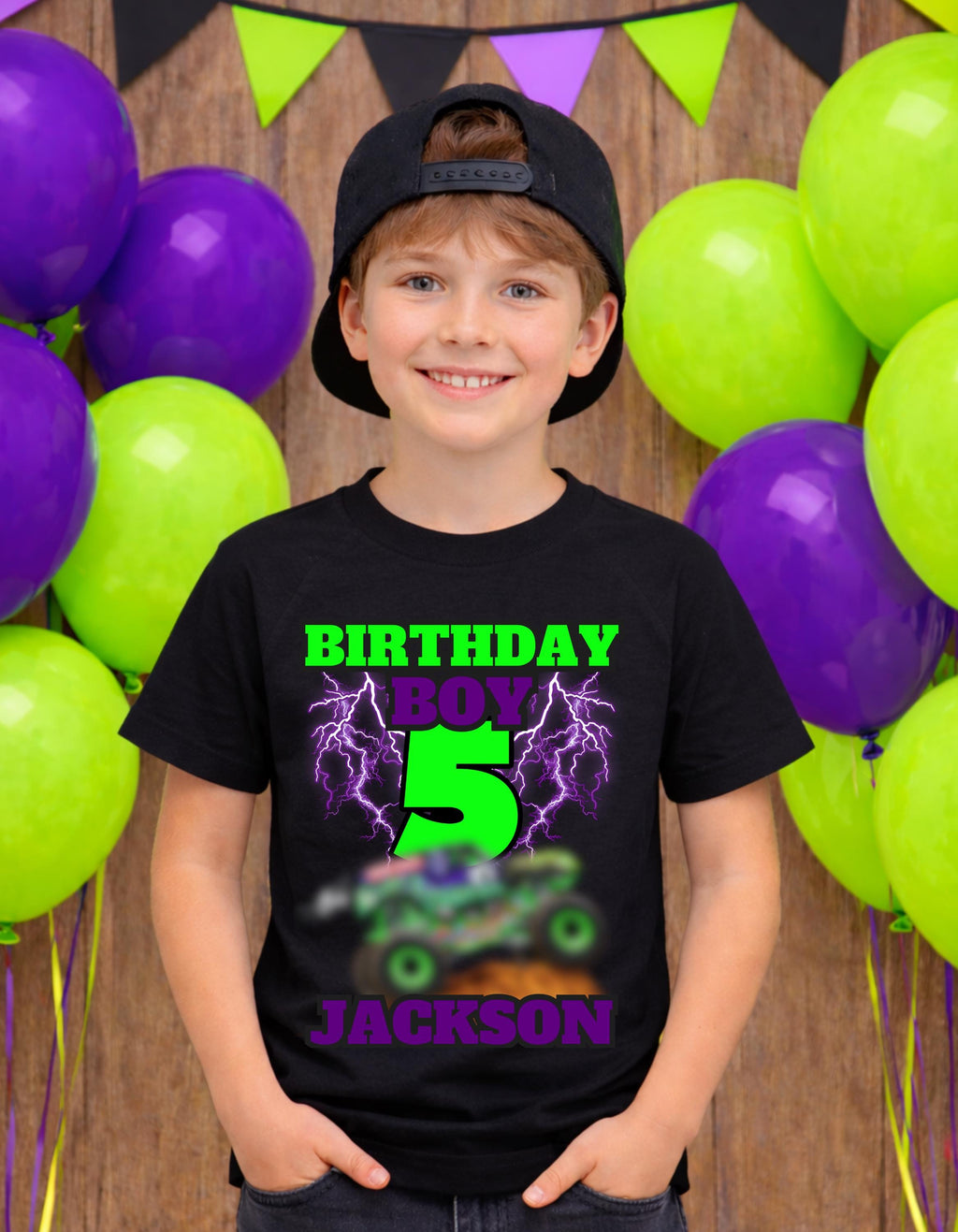 Custom Monster Truck Birthday Tee - Truck Birthday Shirt - Racing Birthday Shirt - Smash Birthday Shirt - Custom Name & Age Shirt