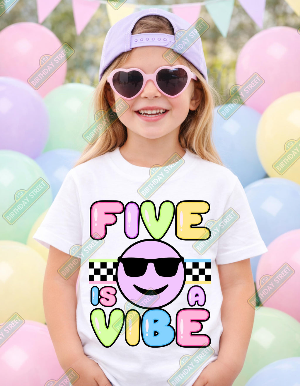 Five Is A Vibe Birthday Shirt, Custom Name 5th Birthday Tee, Boy Girl Birthday Shirt, Kids Fifth Birthday Outfit, Personalized Front Back Te