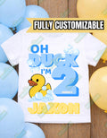 Oh Duck I'm Birthday Shirt, Funny Kids Birthday Tee, Custom Name Age Shirt, Duck Theme Birthday Outfit, Boy Girl Birthday Shirt, Any Age Tee