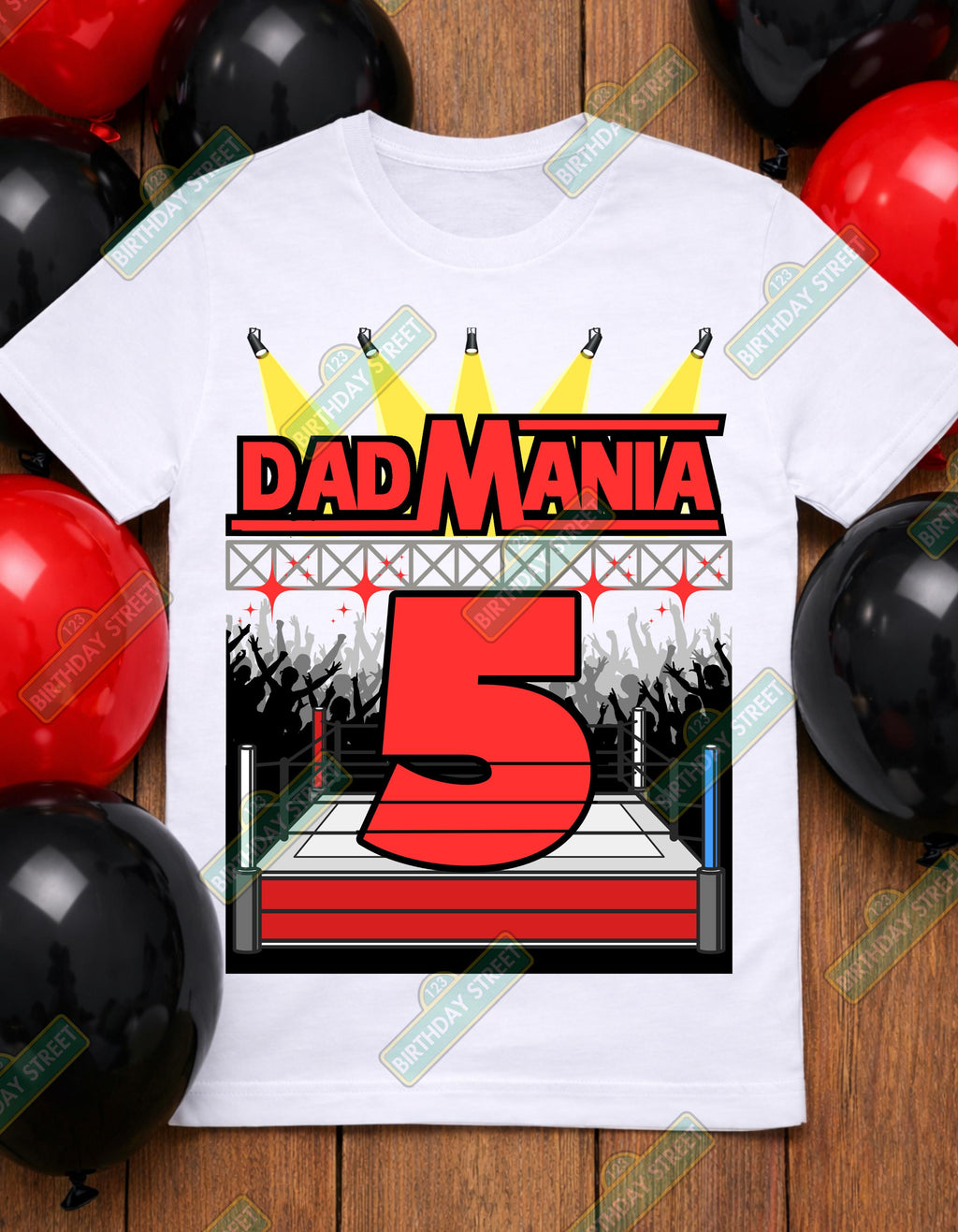 Custom Wrestling Birthday Family Shirts, Matching Birthday Shirts, Mom Dad Brother Sister Shirts, Personalized Age Tee, Wrestling Theme Part
