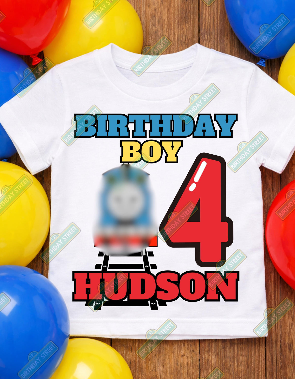 Custom Train Named Thomas Birthday Tee - Train Birthday Shirt - Custom Name & Age Birthday Shirt - Boy Birthday Shirt - 1st 2nd 3rd Birthday