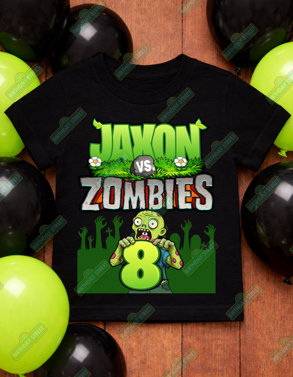 Zombie Birthday Shirt, Custom Name Age Tee, Kids Zombie Party Shirt, Scary Cute Birthday Outfit, Any Age Personalized Tee, Boys Girls Hallow