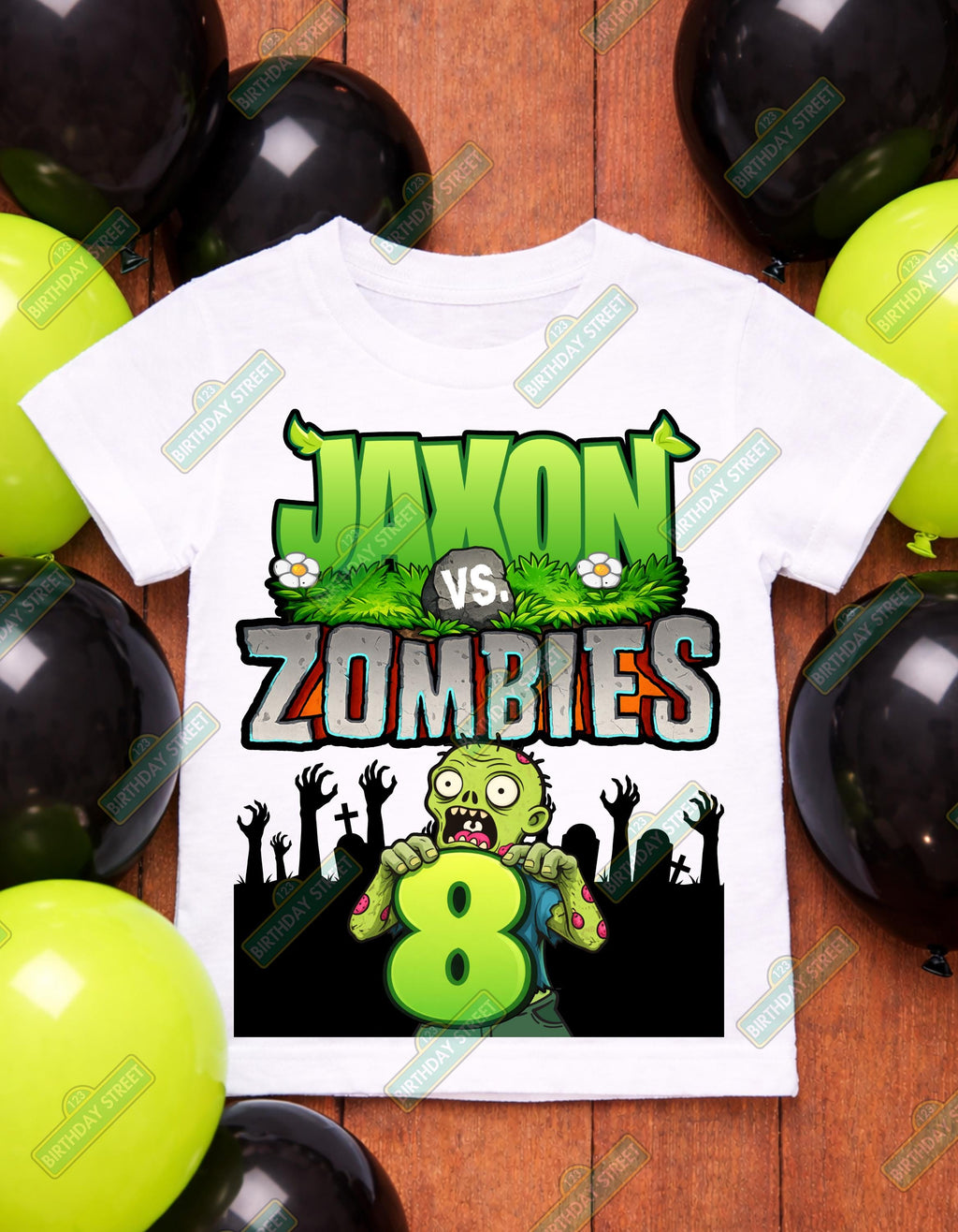 Zombie Birthday Shirt, Custom Name Age Tee, Kids Zombie Party Shirt, Scary Cute Birthday Outfit, Any Age Personalized Tee, Boys Girls Hallow