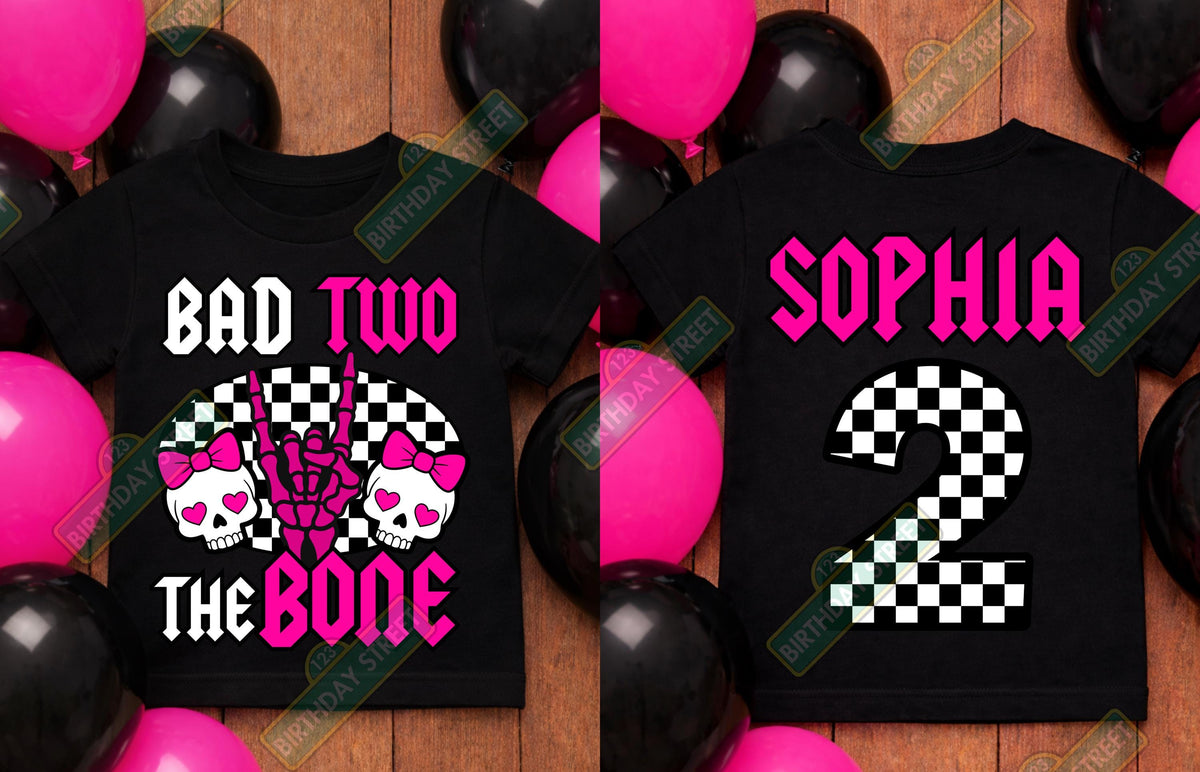 Bad Two The Bone Birthday Shirt, 2nd Birthday Outfit, Two Years Old Shirt, Rocker Toddler Shirt, Second Birthday Boy Girl Shirt, Custom