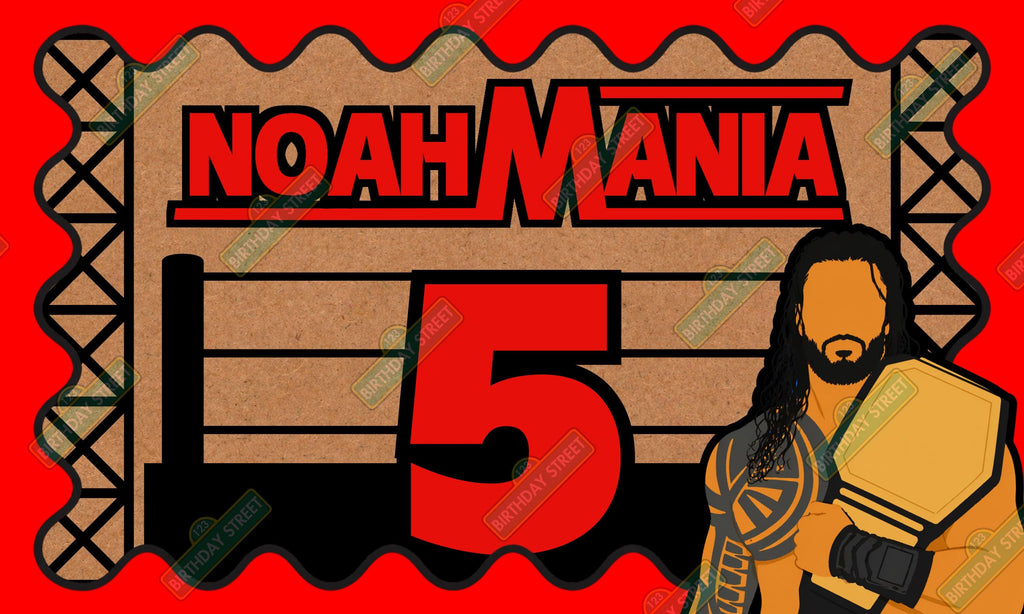 Custom Wrestling Birthday Banner Template 5x3 ft, Hand Painted Banner Template, Any Name Any Age, DIY Party Backdrop, Craft Paper Banner