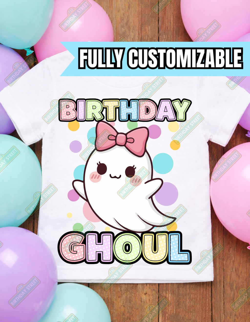 Custom Birthday Ghoul Shirt, Ghost Birthday Shirt, Personalized Kids Birthday Tee, Spooky Cute Birthday Outfit, Girls Birthday Shirt, Toddle