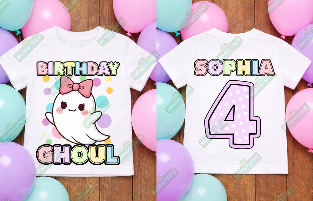Custom Birthday Ghoul Shirt, Ghost Birthday Shirt, Personalized Kids Birthday Tee, Spooky Cute Birthday Outfit, Girls Birthday Shirt, Toddle