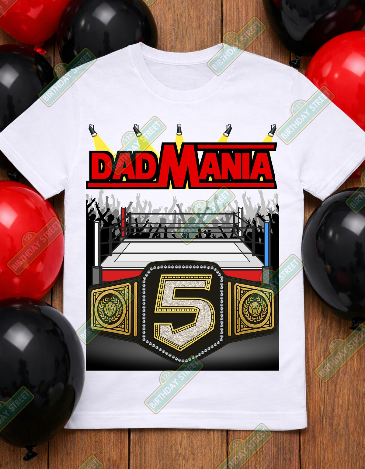 Custom Wrestling Birthday Family Shirts, Matching Birthday Shirts, Mom Dad Brother Sister Shirts, Personalized Age Tee, Wrestling Theme Part
