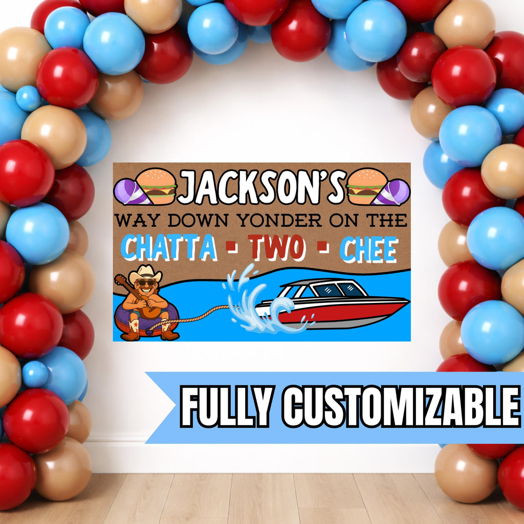 Custom Chatta-TWO-Chee Birthday Banner Template, 2nd Birthday Banner, 5x3 Craft Paper Banner, Country Birthday Party Decor