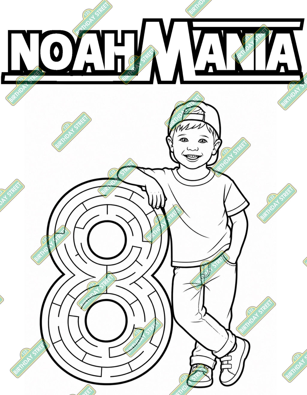 Custom Wrestling Coloring Book for Kids | Personalized Birthday Coloring Pages | Any Photo Any Age | Custom Maze & Word Search | 8 Pages