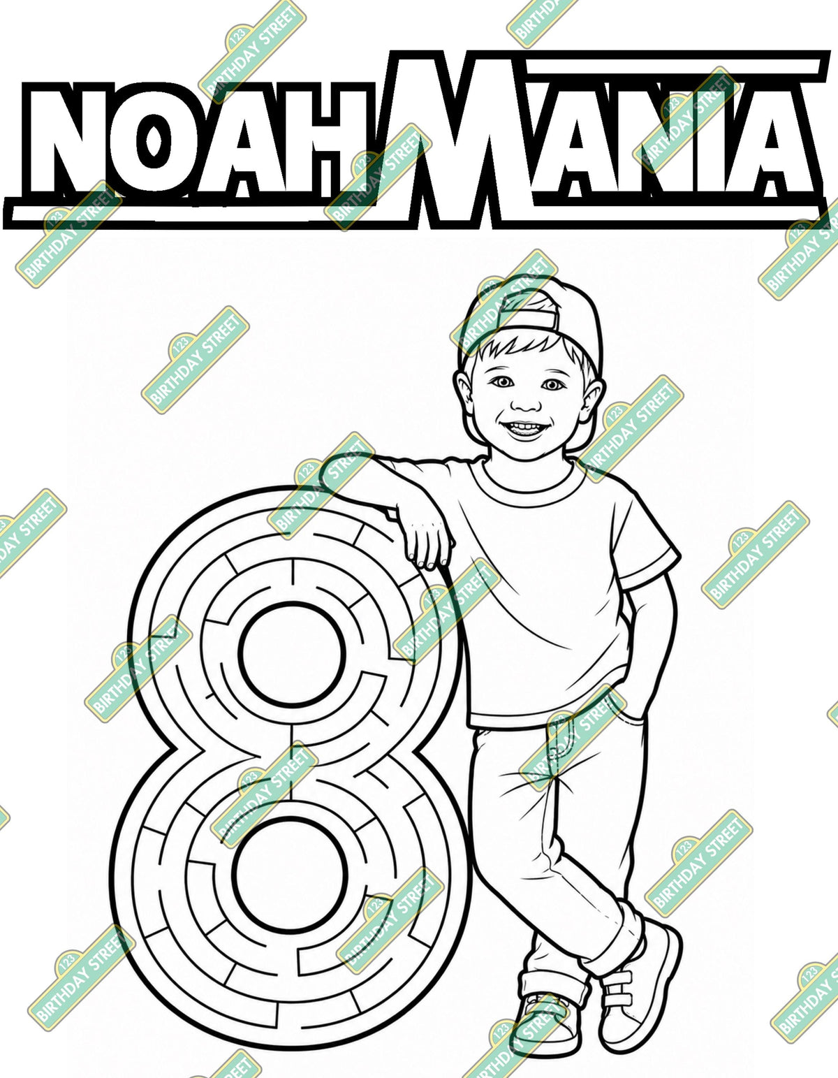 Custom Wrestling Coloring Book for Kids | Personalized Birthday Coloring Pages | Any Photo Any Age | Custom Maze & Word Search | 8 Pages