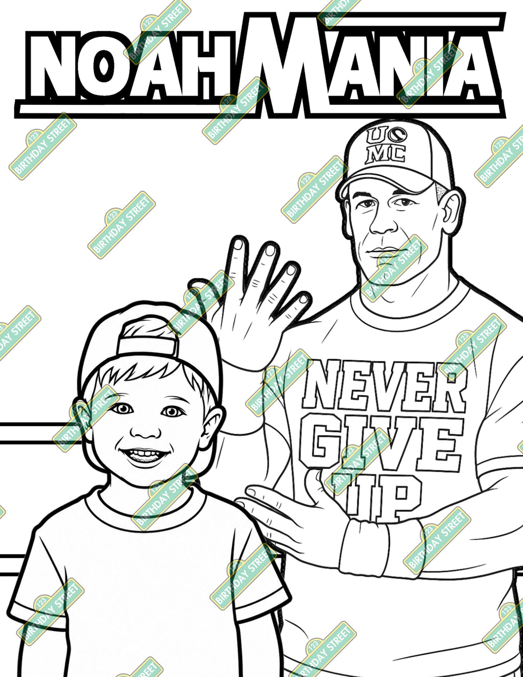 Custom Wrestling Coloring Book for Kids | Personalized Birthday Coloring Pages | Any Photo Any Age | Custom Maze & Word Search | 8 Pages