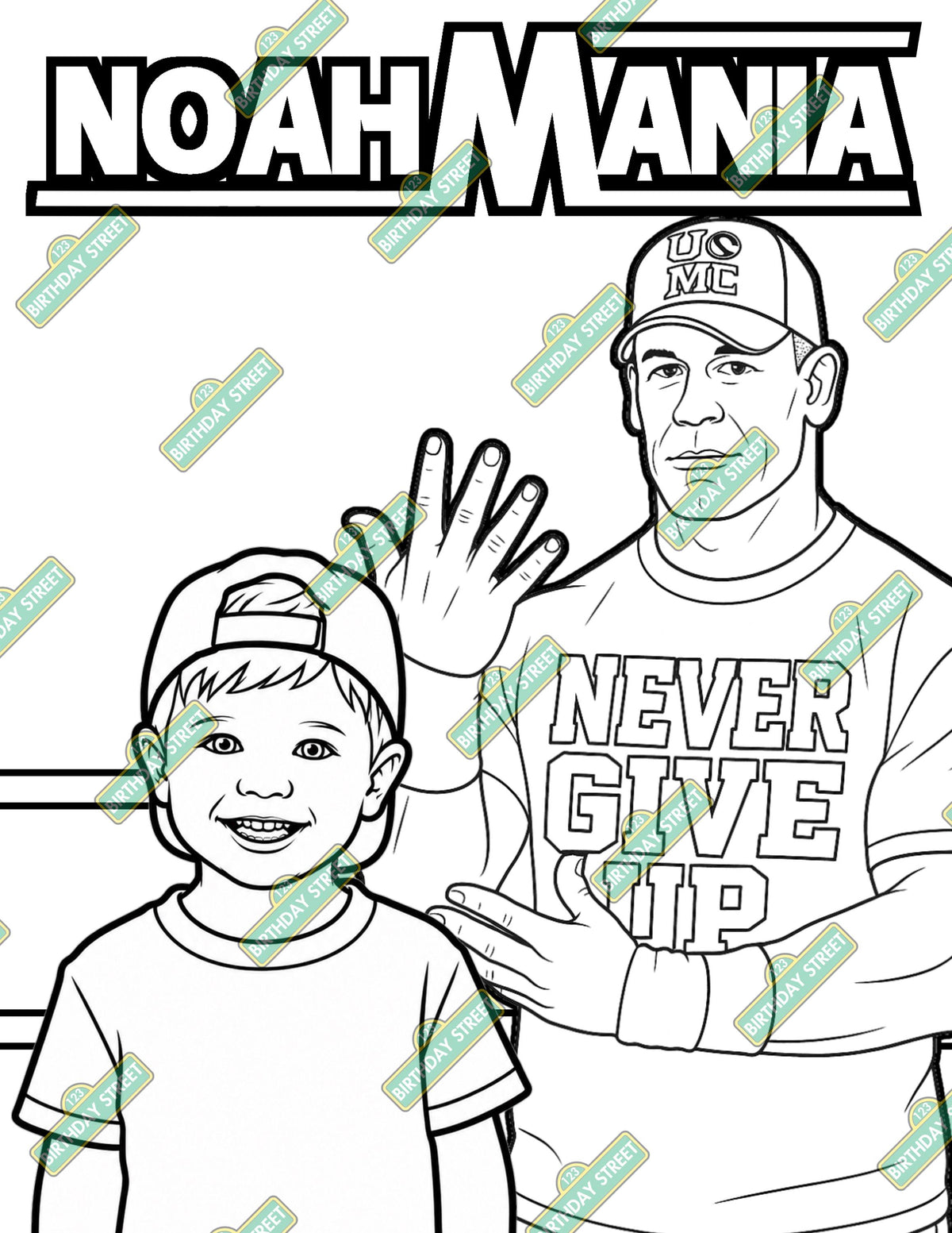 Custom Wrestling Coloring Book for Kids | Personalized Birthday Coloring Pages | Any Photo Any Age | Custom Maze & Word Search | 8 Pages
