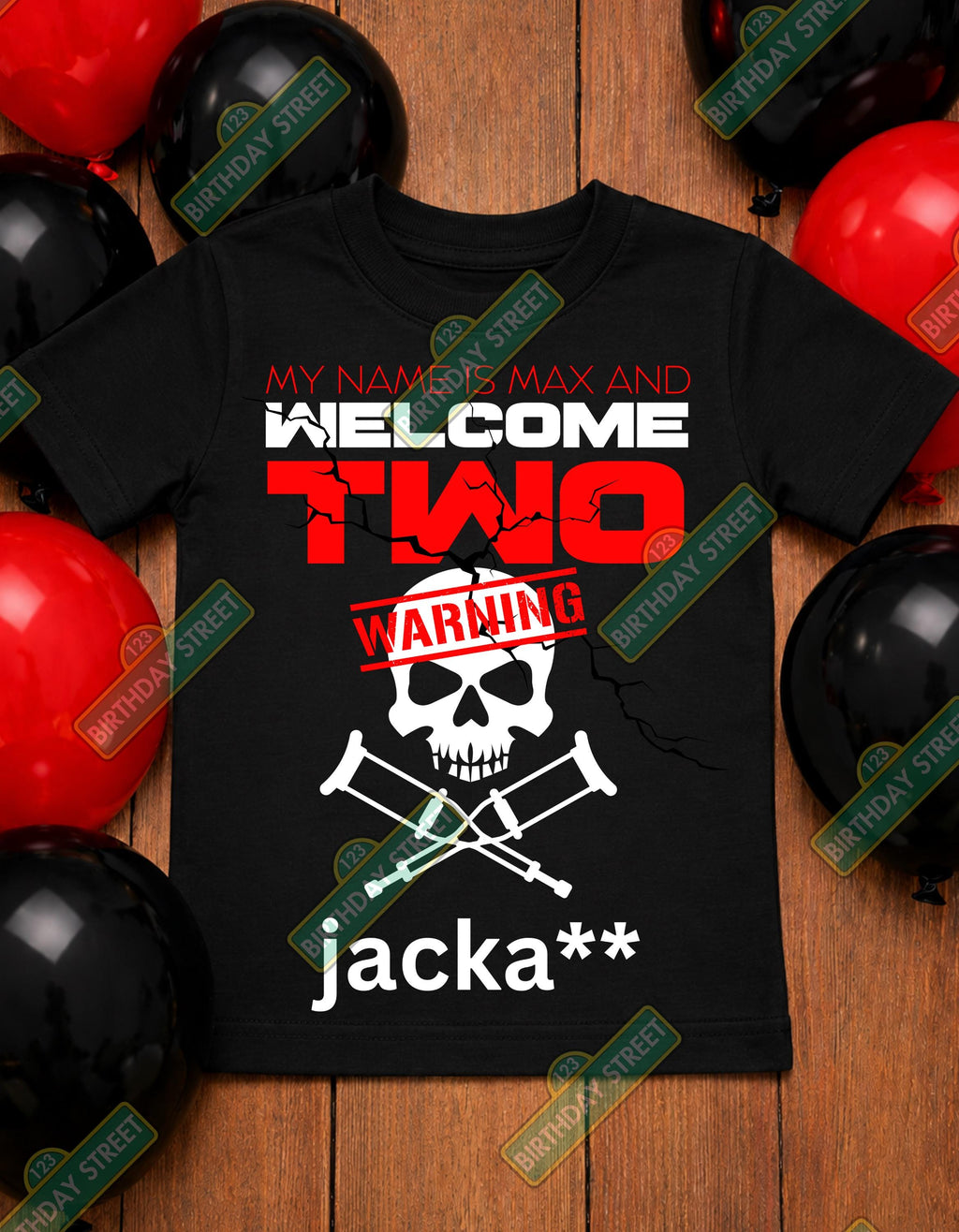 Jacka** Birthday Shirt, 2nd Birthday Tee, Funny Second Birthday Shirt, Custom Name Age 2 Shirt, Birthday Party Tee