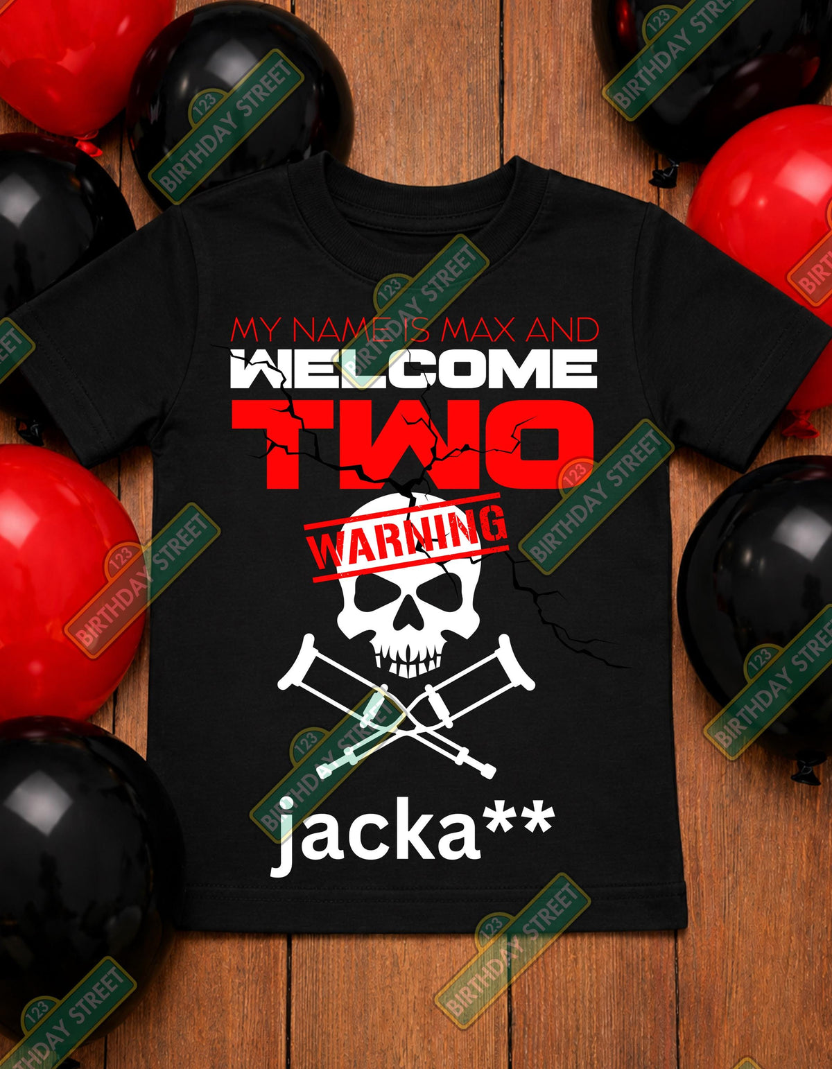 Jacka** Birthday Shirt, 2nd Birthday Tee, Funny Second Birthday Shirt, Custom Name Age 2 Shirt, Birthday Party Tee