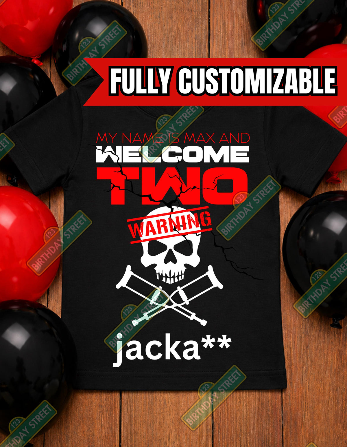 Jacka** Birthday Shirt, 2nd Birthday Tee, Funny Second Birthday Shirt, Custom Name Age 2 Shirt, Birthday Party Tee