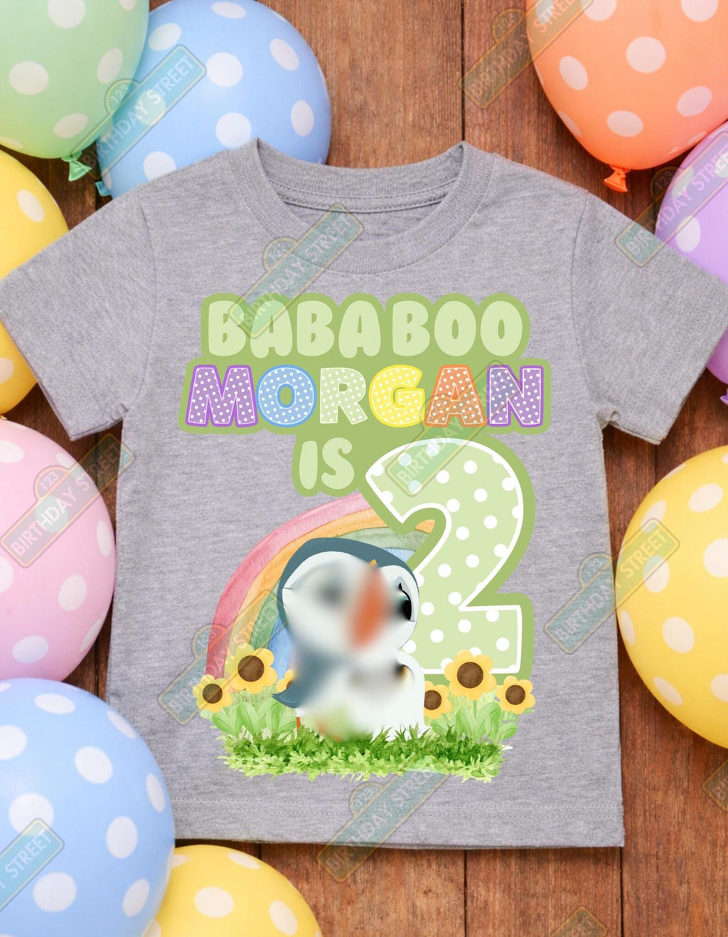 Puffin Birthday Design PNG, Personalized Puffin Birthday Shirt Design, Any Age Birthday, Rainbow Puffin Party, Custom Birthday PNG