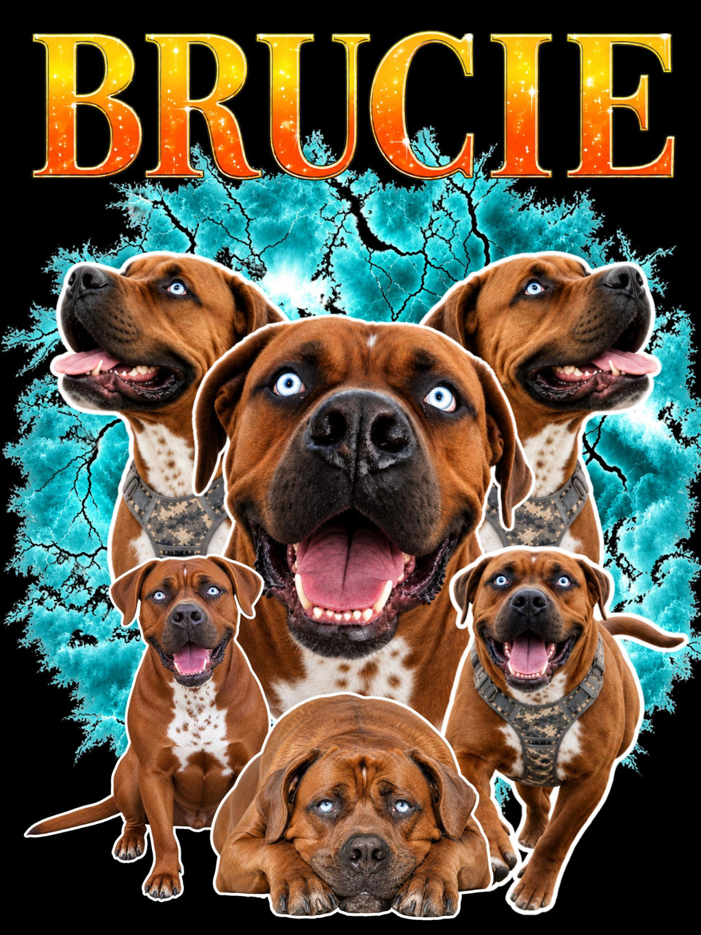 Custom Bootleg Dog Poster | Personalized Pet Poster From Photo | 1 or 2 Dogs | Digital or Printed | 30x40 Custom Dog Portrait