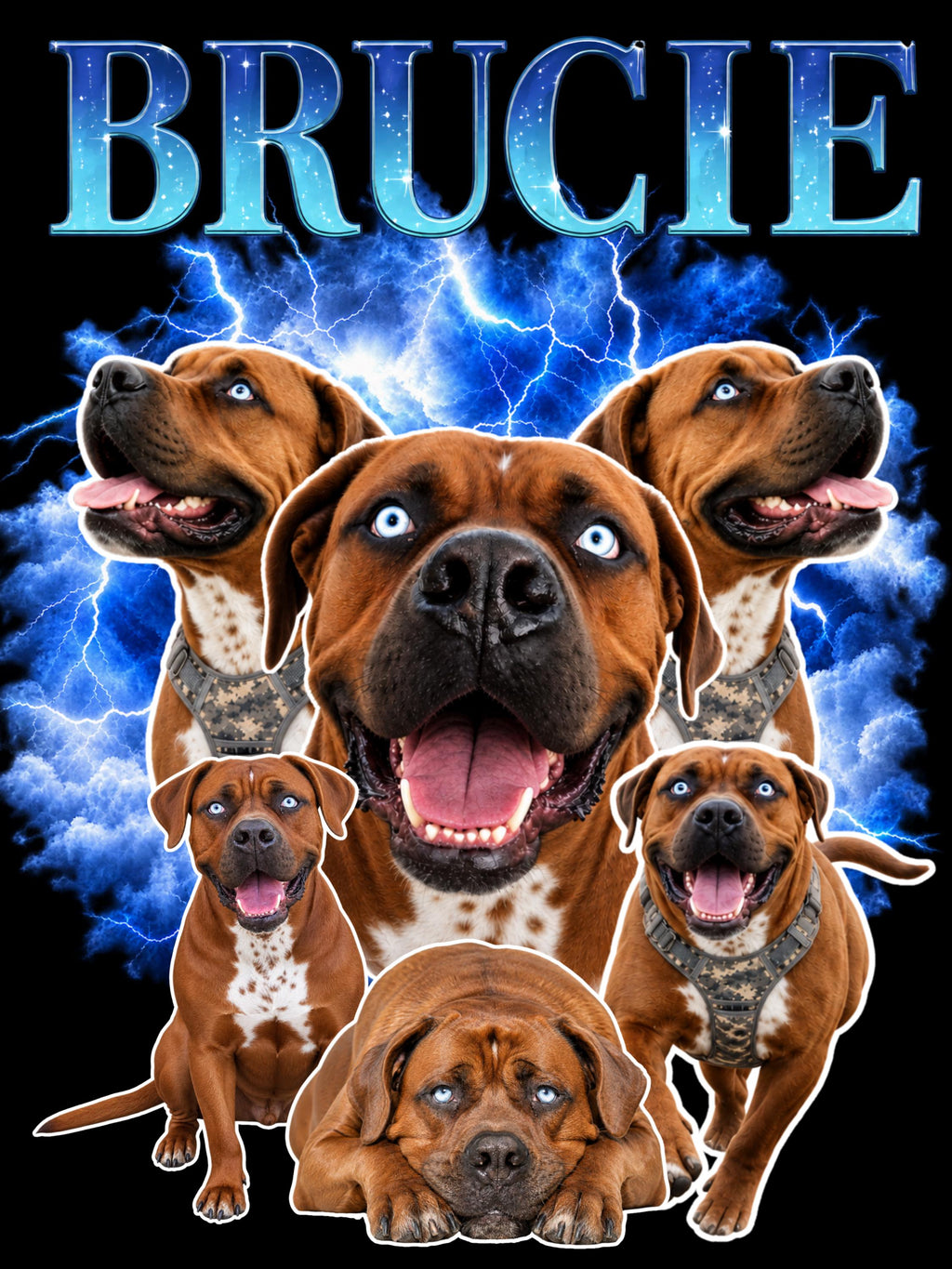 Custom Bootleg Dog Poster | Personalized Pet Poster From Photo | 1 or 2 Dogs | Digital or Printed | 30x40 Custom Dog Portrait