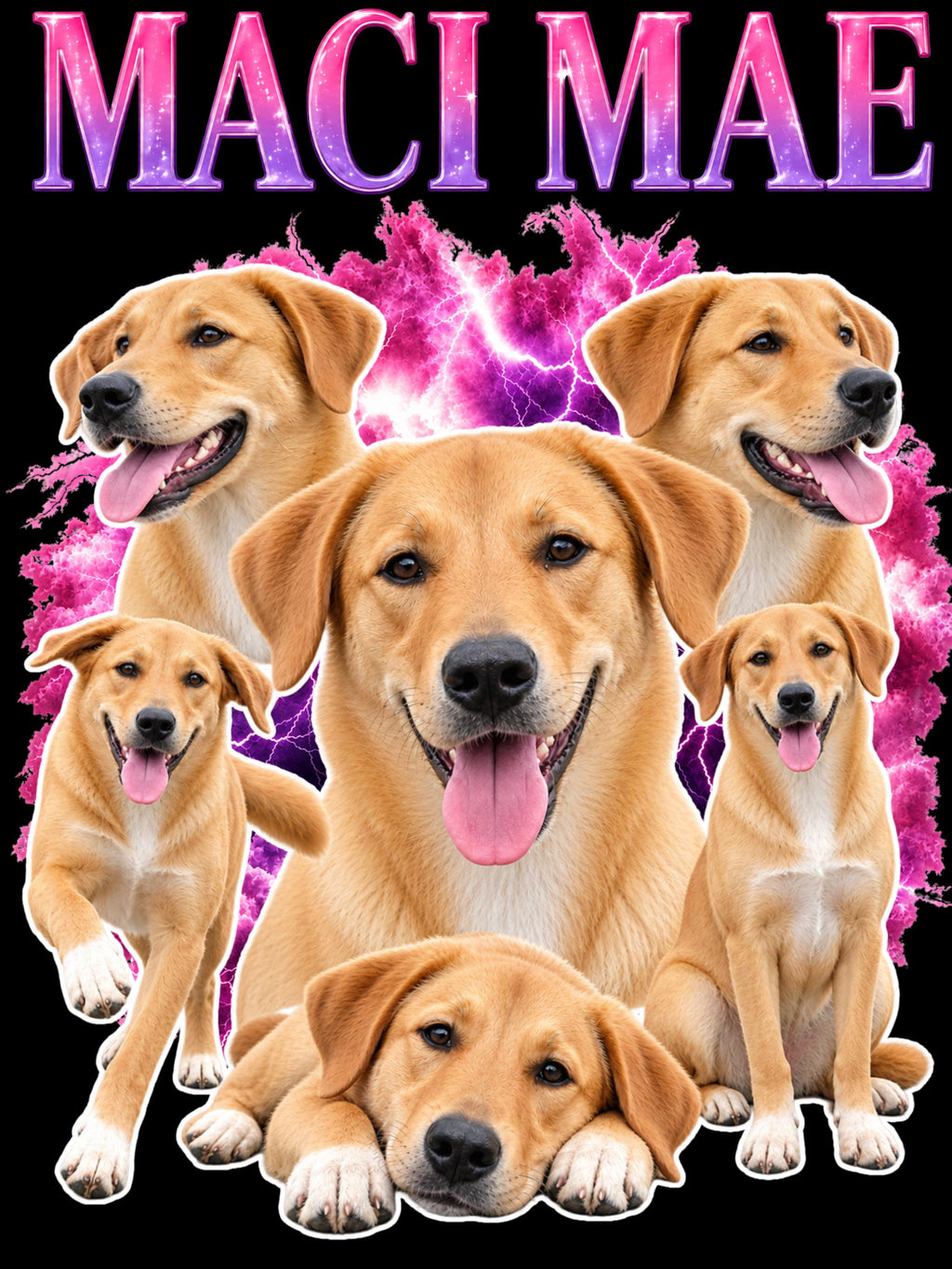 Custom Bootleg Dog Poster | Personalized Pet Poster From Photo | 1 or 2 Dogs | Digital or Printed | 30x40 Custom Dog Portrait