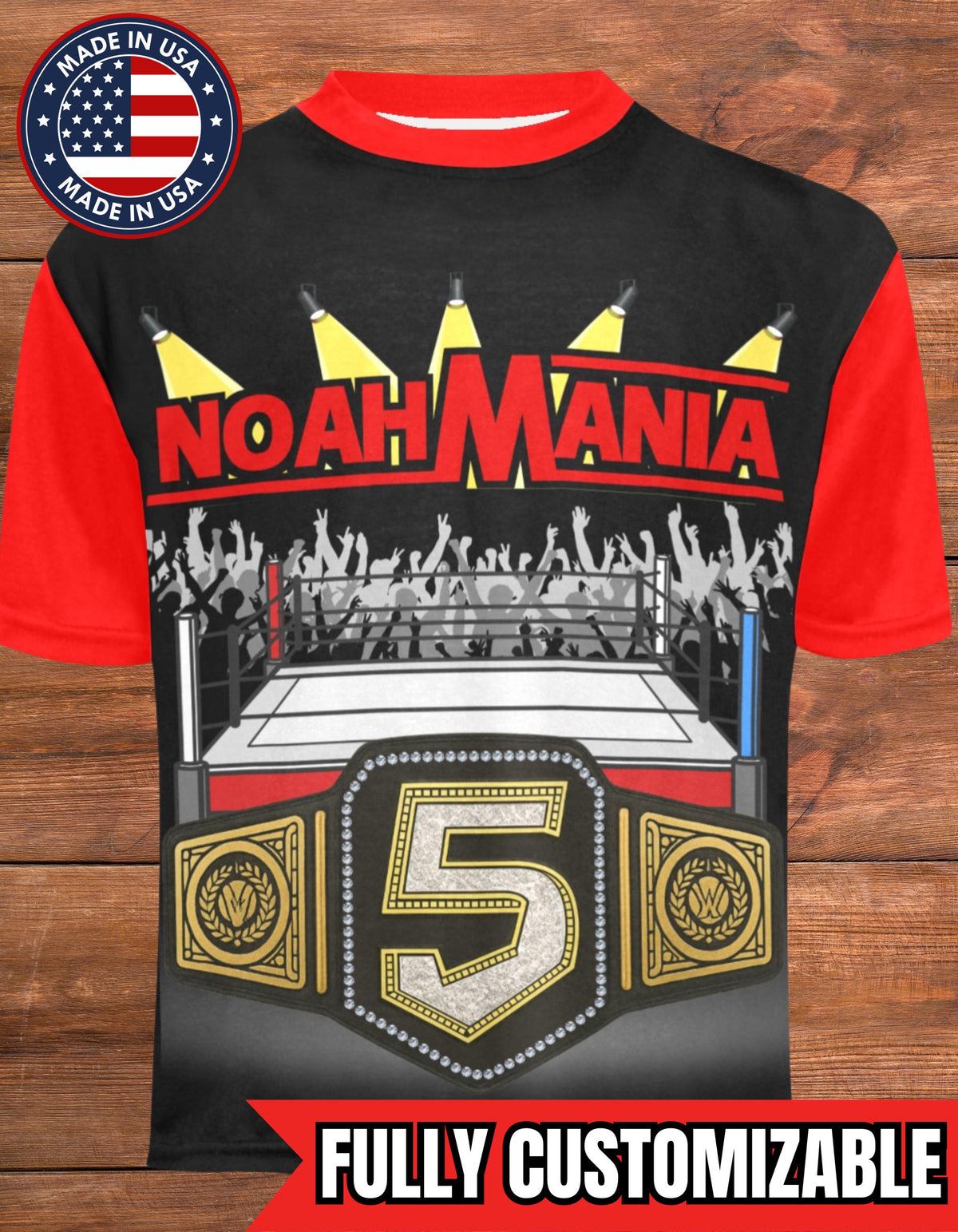 Personalized Wrestling Birthday Shirt, Custom Name Age Wrestling Tee, Any Color, Wrestling Birthday Party Shirt, Kids Birthday T-Shirt