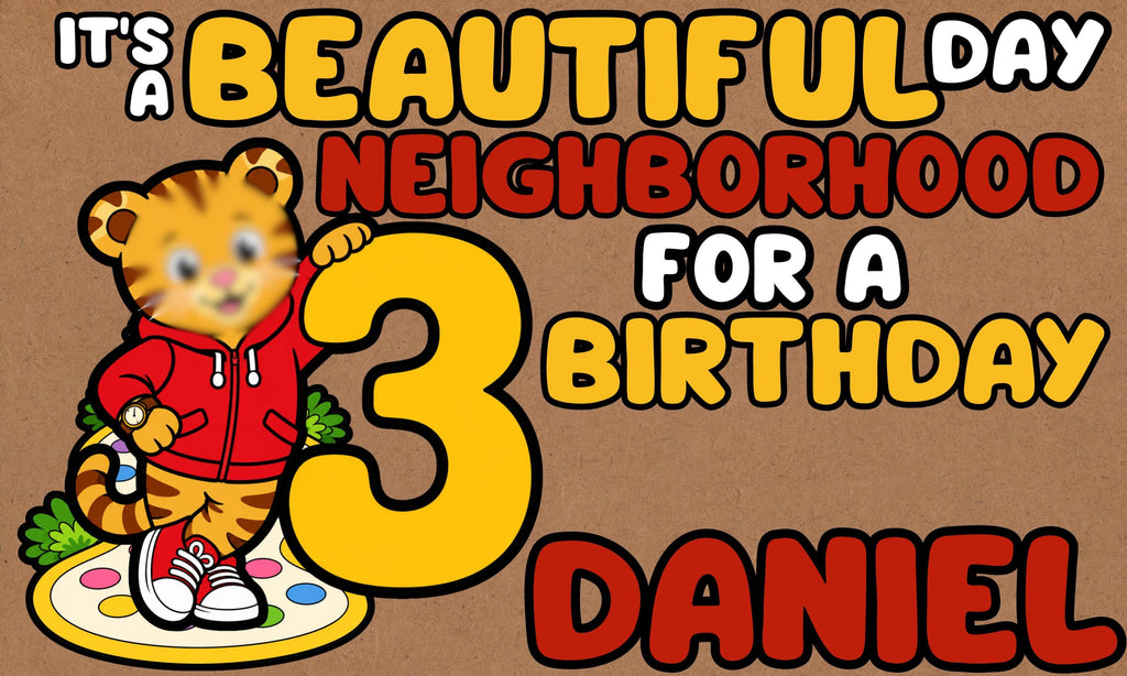 Tiger Birthday Banner, Beautiful Day Birthday Party Banner, Personalized Any Name Age, 60x36 Digital Printable Birthday Backdrop