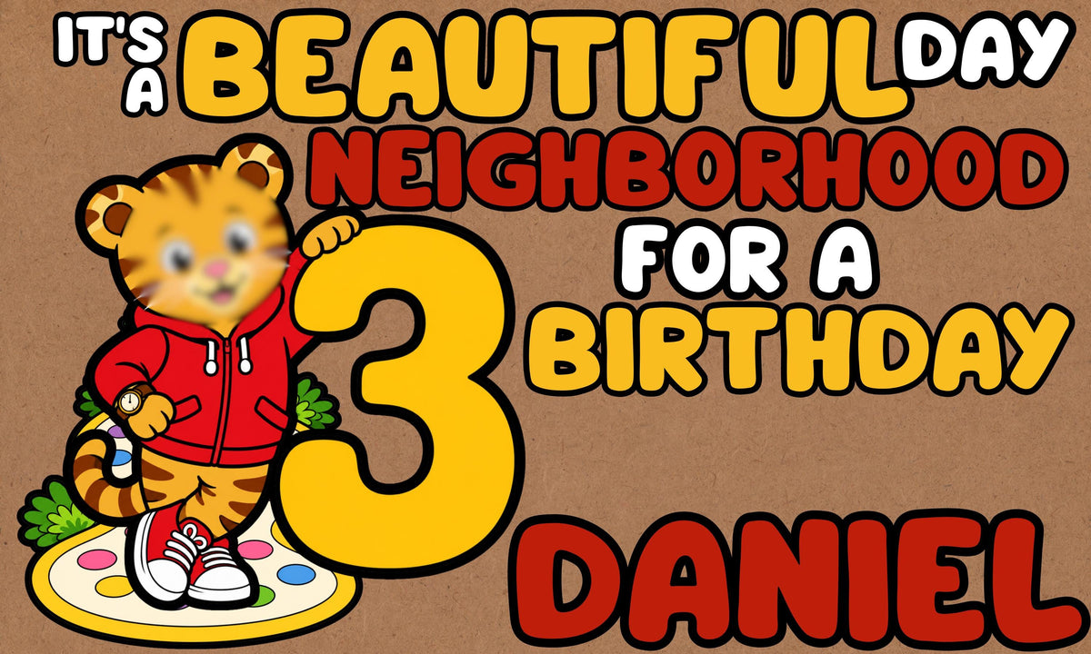 Tiger Birthday Banner, Beautiful Day Birthday Party Banner, Personalized Any Name Age, 60x36 Digital Printable Birthday Backdrop