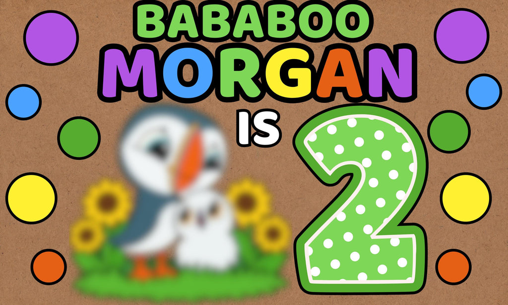 Puffin Birthday Banner Template, Personalized Any Name & Age, 60x36 Birthday Party Banner, Digital Printable Backdrop