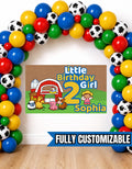 Little Birthday Boy Girl Banner, Farm or Princess Birthday Backdrop, Personalized Any Name Age, 60x36 Digital Printable Party Banner