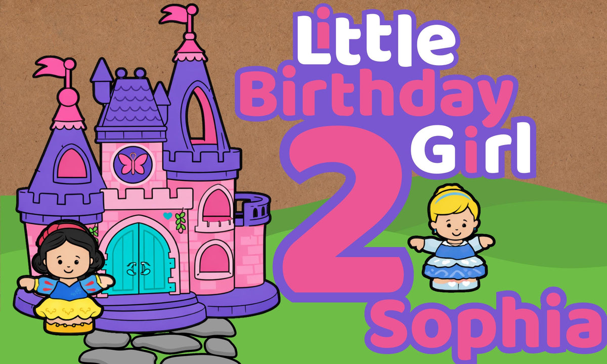 Little Birthday Boy Girl Banner, Farm or Princess Birthday Backdrop, Personalized Any Name Age, 60x36 Digital Printable Party Banner